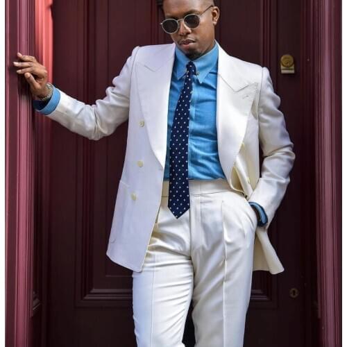 Handsome Groomsmen Peak Lapel Groom Tuxedos Mens Wedding Dress Man Jacket Blazer Prom Dinner (Jacket+Pants+Tie) A054