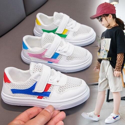 Fashion Summer Kids Sneakers Girls Trainers Boys Shoes Mesh Children Shoes For Girl White School Running Sports Shoes Soft Sole