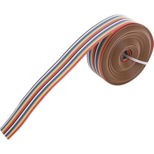1M 2M 5M 20 Pin 1.27mm Pitch Flat Color Rainbow Ribbon Cable Wire conductor UL2651 AWG28 20 Way For 1.27 mm IDC type Connector