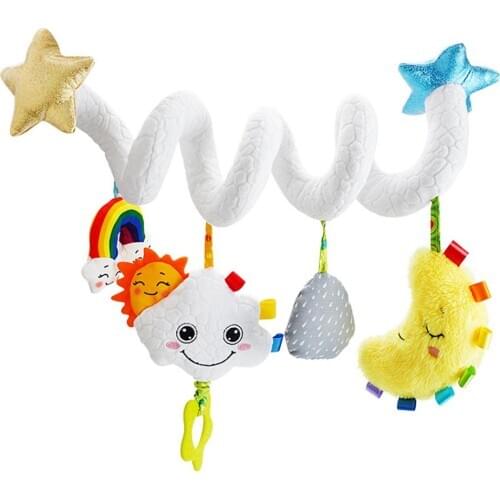 Baby Toys 0-12 Months Crib Mobile Bed Bell Rattles Educational Toy for Newborns Car Seat Hanging Infant Crib Spiral Stroller Toy