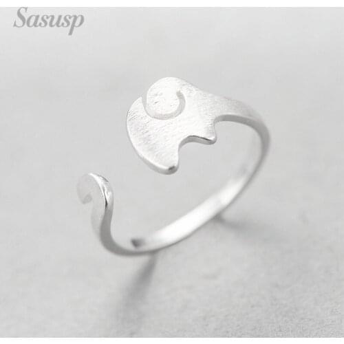Fashion Cute Elephant Heart Ring Adjustable Cartoon Animal Comfort Rings Jewelry For Women Best Friend Party Wedding Gift