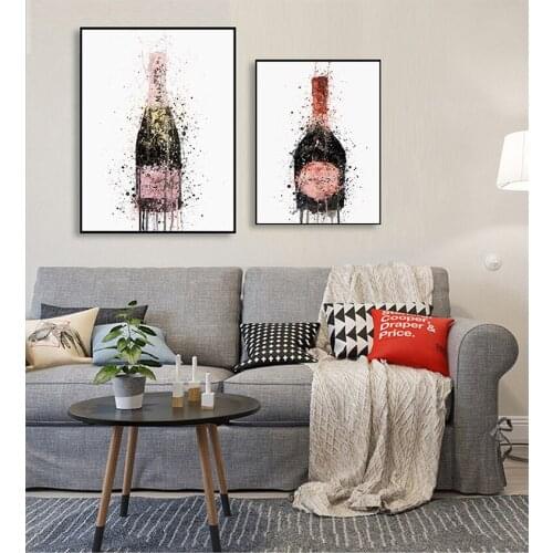 Modular Canvas Poster For Bedside Background Home Decor Prints Painting Nordic Style Champagne Graffiti Pictures Wall Art