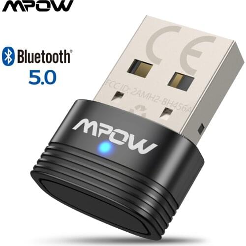 MPOW BH456 MPOW Bluetooth 5.0 USB Adapter for PC Bluetooth Dongle Receiver and Transmitter Supports Windows 7/8.1/10 for Desktop