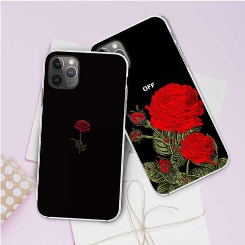 New Art Modern Design Flower Rose Soft Cases For iPhone 6 6S Plus 7 8 Plus 5S SE X XS Max XR 11 Pro Max Funda Coque Cover Shells