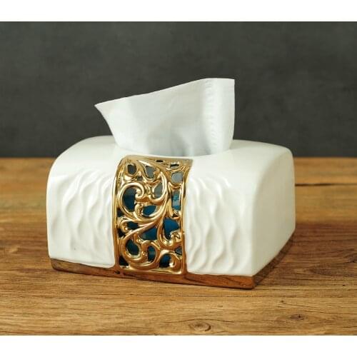 Nordic Ceramic Tissues Box Creative Luxury Tissue Case Modern Design Paper Napkins Living Roon Tisue Holder Napkins Holder AB50Z