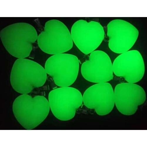 New fashion hot sell love heart green luminous stone charms pendants for jewelry making 20mm 50pcs/lot Wholesale free shipping