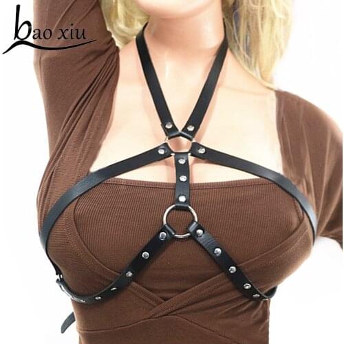 New Womens Sexy Punk Bra Cage Bdsm Bondage Leather Rivet Belt Harness Gothic Lingerie Costumes Suspender Erotic Belt Garters