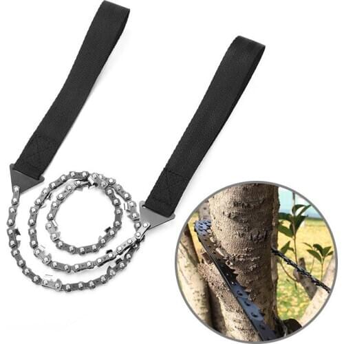 Outdoor chainsaw 11 tooth wire camping portable folding rope tactical keychain survival tool outdoor adventure