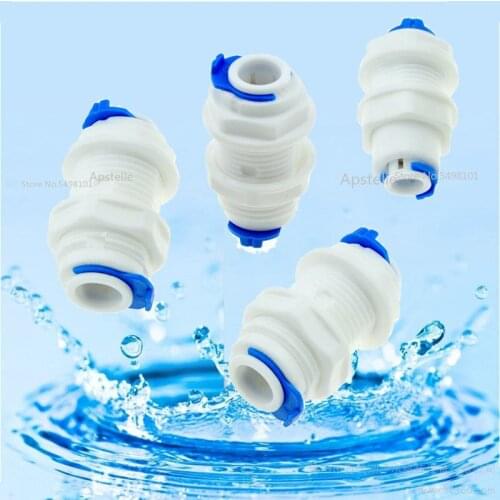 Reverse Osmosis System Straight Bulkhead Equal 1/4" 3/8" OD Hose Connection Coupling RO Water Plastic Quick Fitting Connector