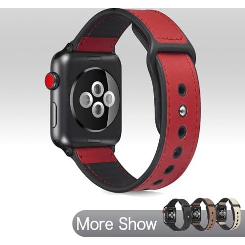 Silicone/Leather Watch Strap For Apple Watch Band 44mm 40mm 42mm 38mm Bracelet Sport Watchband For Apple iWatch Series6 se 5 4 3