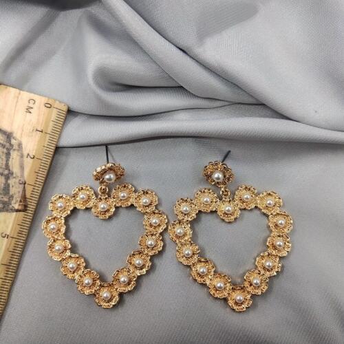 With Qingdao jewelry earring personality joker hipster heart-shaped earrings earrings female D45 a little black spots