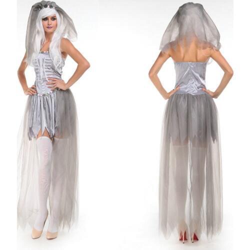 Horrible Ghost bride Costume Halloween Adult Cosplay Dress Fancy Dress For Party 89123