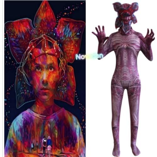 Scary Horror Skeleton Halloween Costume Mask For Women Stranger Things Chomper Fortress Cosplay Carnival Party Creepy Clothes