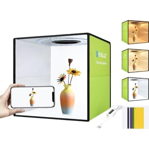 30cm LED Panels Photo Video Box Folding Portable Ring Light Photo Lighting Studio Shooting Tent Box Kit with 6 Colors Backdrops