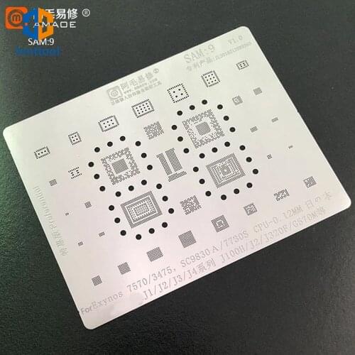 For Samsung J1 J2 J3 J4 J100 J320F G570M BGA Stencil Exynos7570 3475 SC9830A CPU Reballing Planting Tin Net Repair Tools