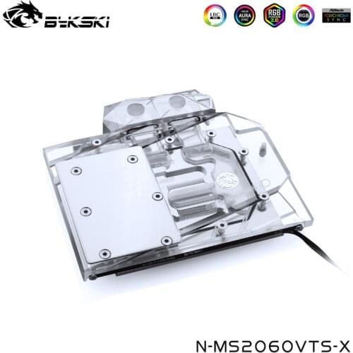 Bykski GPU Block Compatible MSI Geforce RTX2060/1660 VENTUS XS 6G OC Full Cover GPU Cooler ,N-MS2060VTS-X