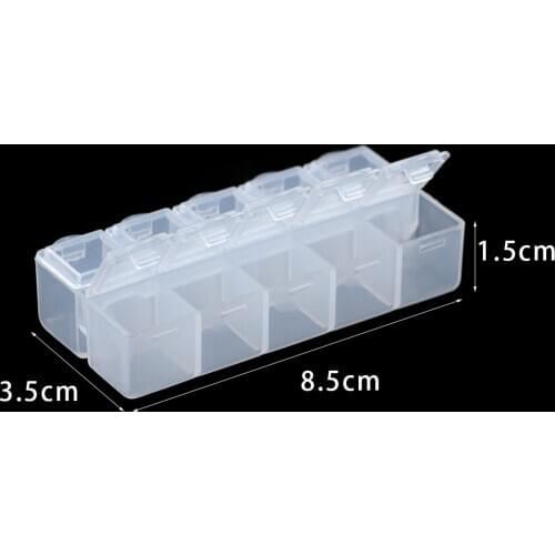 WLYeeS Small Jewelry box White/Pink Plastic Container Transparent Compartment Storage Case for DIY jewelry Beads rectangle Boxes