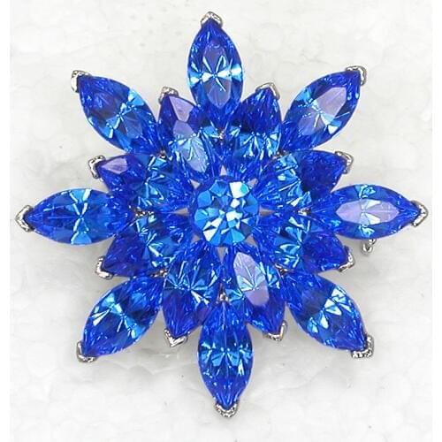 Marquise Blue Rhinestone Flower Pin brooches Jewelry gift C174 B