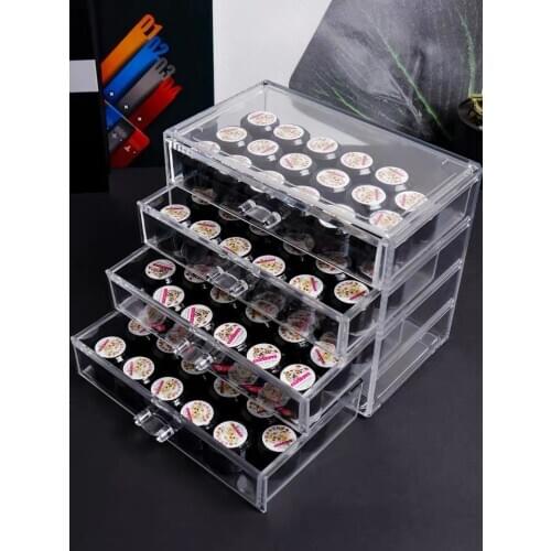 Nail Art Decoration Storage Box Cosmetic Organizer Nail Polish Storage Case Jewelry Container Transparent Drawer Display Rack