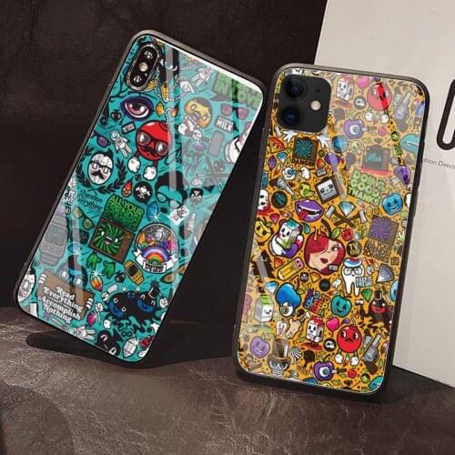 Funny Sun Moon Face Phone Case Tempered Glass For iPhone 12 Pro Max Mini 11 Pro XR XS MAX 8 X 7 6S 6 Plus SE 2020 case