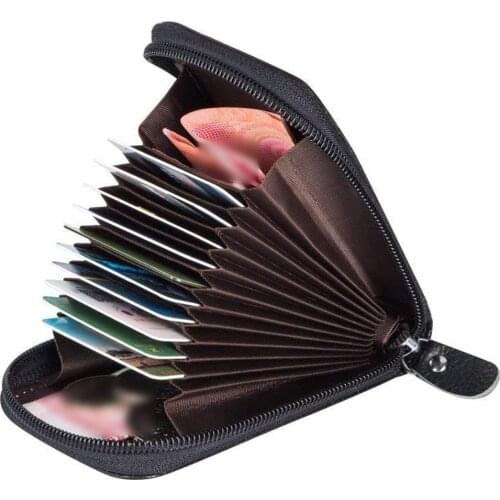 Korean Womens Short Card Case Oil Leather Organ Card Case Vertical Version Practical And Beautiful Ladies Clutch