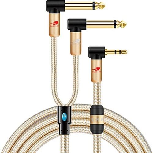 3.5mm male to Dual 1/4 inch TS Mono (6.35mm) male Audio Cable for Mixer Amplifier Multimedia Home Stereo Systems Y Splitter Cord