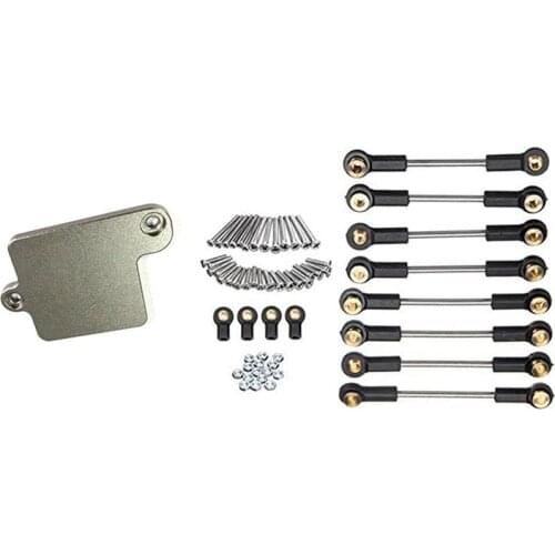 1 Set Steering Gear Metal Fixing Piece & 1 Set Upgrade Replacement Part Suspension Toe Link Tie Rod Set