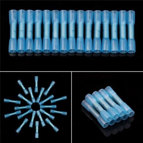 10/20/50PCS Insulated Waterproof Heat Shrink Crimping Terminals 16-14 AWG Cable Crimp Terminals Electrical Wire Butt Connectors
