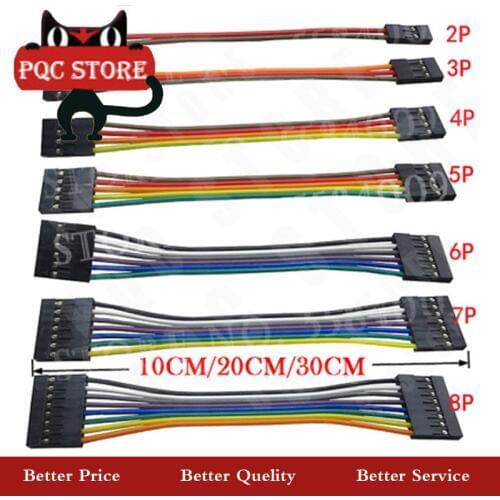 10PCS 2.54MM 2.54 Wire Dupont Line female to female 1P2 3 4 5 6 7 8 9 10 12 Pin Dupont cable connector JUMPER CABLE WIRE FOR PCB