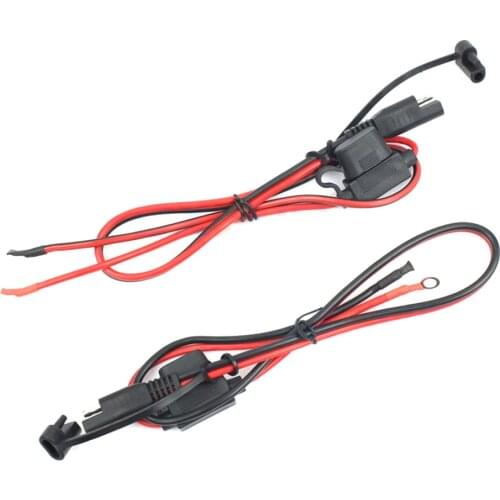 2 Pcs Harness 12V Ring Connector Cable Terminal Adapter Motorcycle Charger Battery