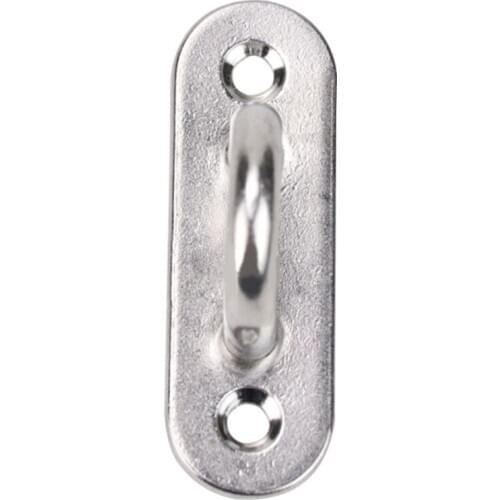 6Pcs 5mm Stainless Steel Eye Plate Oblong Pad Eye Plate Metal Staple Ring Hook Hardware Wholesale