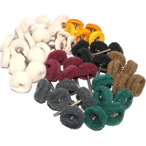1" Abrasive Buffing Wheel Wool Felt Grinding sanding Head Scouring Pad Polishing mini brush For Dremel 3mm/2.35mm Shank