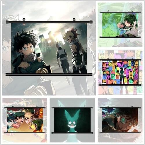WTQ Anime Posters Boku No Hero Academia Midoriya Izuku Bakugou Katsuki Todoroki Shoto Wall Art Picture Room Decor Home Decor