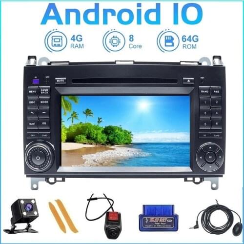 ZLTOOPAI Car Multimedia Player GPS Android 10 For Mercedes Benz Sprinter Viano Vito B-class B200 B180 OBD2 DVR Rear View Camera