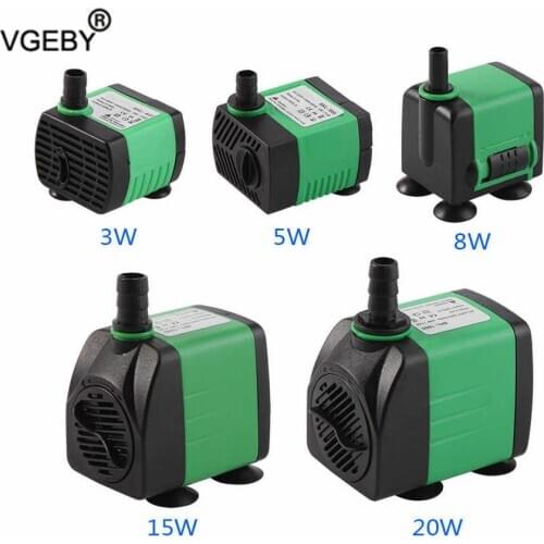 3/6/10/15W Ultra-Quiet Submersible Water Fountain Pump Filter Fish Pond Aquarium Water Pump Tank Fountain AC 220-240V
