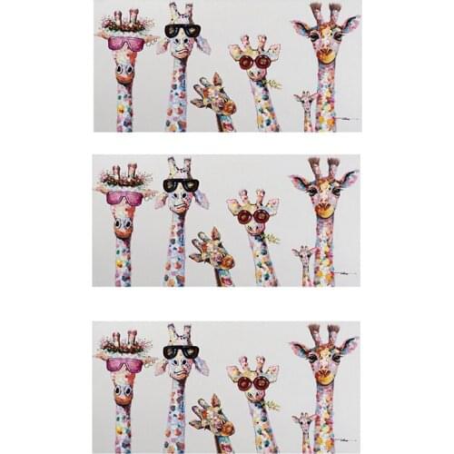 BMBY-Wall Art Canvas Print Animal Picture Giraffe Family Painting for Living Room Home Decor