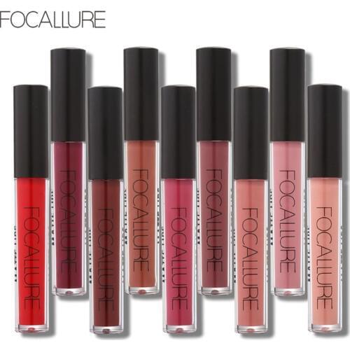 FOCALLURE brand makeup liquid lipstick matte waterproof heaven metal lip gloss nude velvet lip pigment kit long lasting FA24