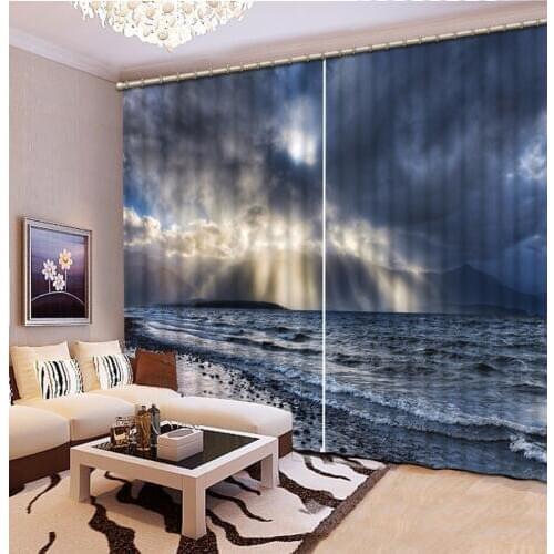 Home Bedroom Decoration 3D Curtain Sky, Clouds, Sea Curtains For Bedroom Blackout Shade Window Curtains Fashion Customized