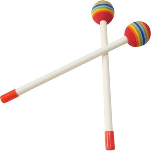 Lollipop Head 2Pcs/Set Wooden Hand Percussion musical instruments Drum Mallets Children Music Toy For Kids