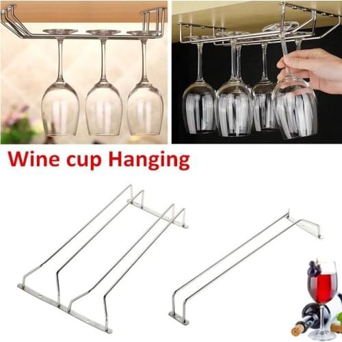 Wine Glass Holder Wine cup Hanging Drinking Stemware Rack Under Cabinet Storage 1 PC