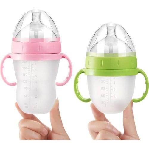 Baby Bottle Breastmilk Wide Neck Soft Silicone Feeding Container Baby Water Bottle Kids Nursing Bottles