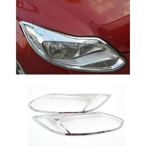For Ford Focus 2012 2013 2014 2015 Hatchback ABS Chrome Auto Front Head Light Lamp Cover Trim Headlight Strips Car Styling