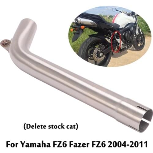 For Yamaha FZ6 Fazer FZ6 2004-2011 Catalyst Delete Pipe Exhaust System Mid Link Pipe Connection Slip On Modified Motorcycle