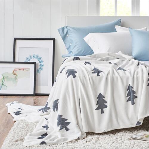 Flannel Thickening double layer blanket Super Soft Kint Throw Blankets coral blanket Christmas tree nap blanket Bed/Plane Travel