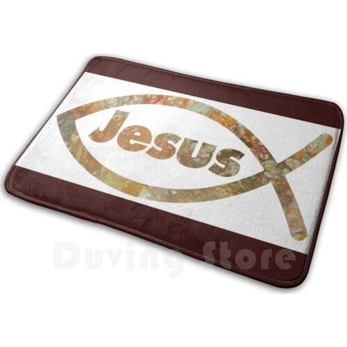Christian Proclamation Of Faith , Jesus In A Fish Symbol , Elimrest , Christian , Christianity , Religion Carpet