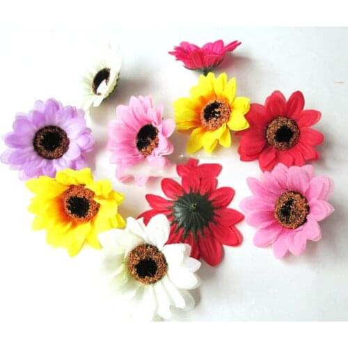 Artificial flowers head Simulation artificial flower silk flower sunflower sunflowers hat decoration diy flower 7CM