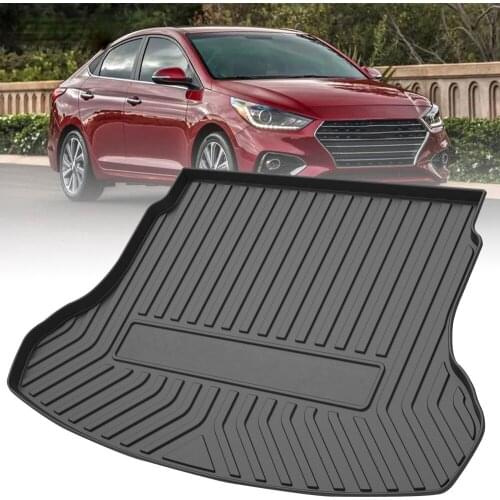 TPE Trunk Mat For Hyundai Accent 2018 2019-2021 Car Waterproof Non-Slip Custom Rubber 3D Cargo Liner Accessories
