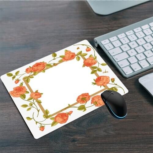Mairuige High Quality Flowers Rose Cartoon Mouse Pad Deskmat Non-slip Keyboard Gaming Mousepad Small Size22X18/25X20/25X29