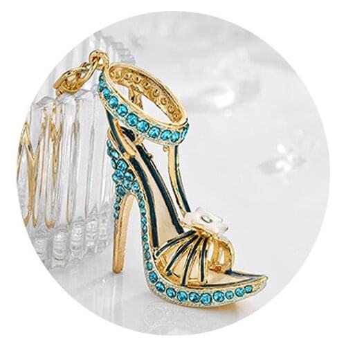 Fashion High-End Womens Keychain Metal Boutique High-Heeled Shoes Bag Mobile Phone Ornaments Car Key Key Ring Girlfriend Gift