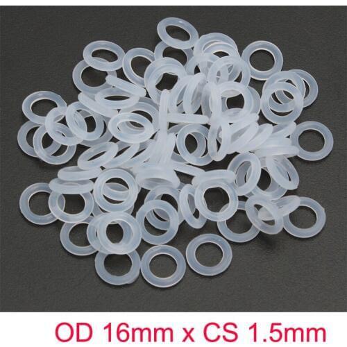 OD 16mm x CS 1.5mm o ring washer silicone sealing ring gaskets o-ring set